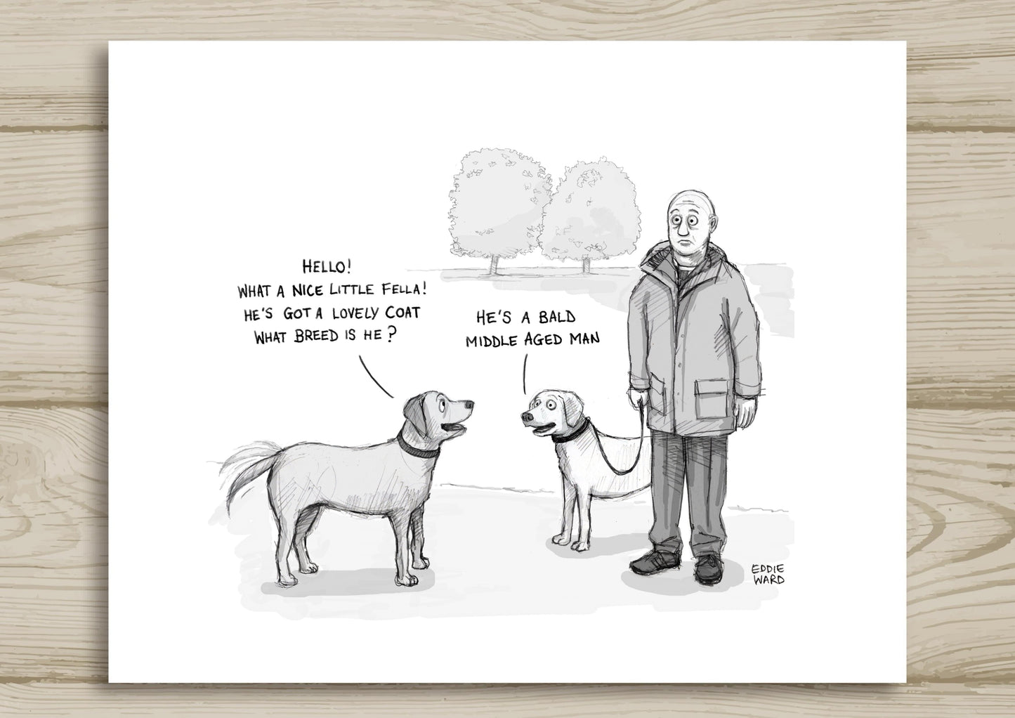 Man Walking Dog Talking
