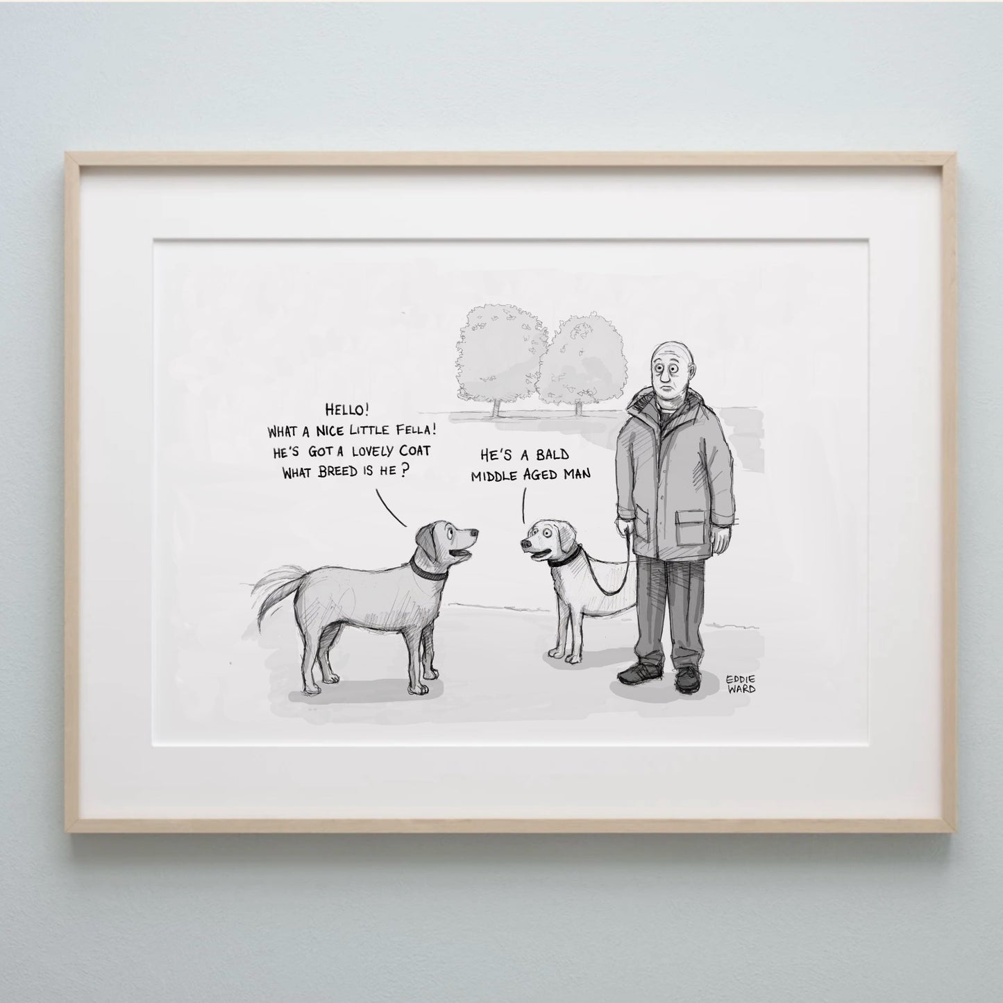 Man Walking Dog Talking