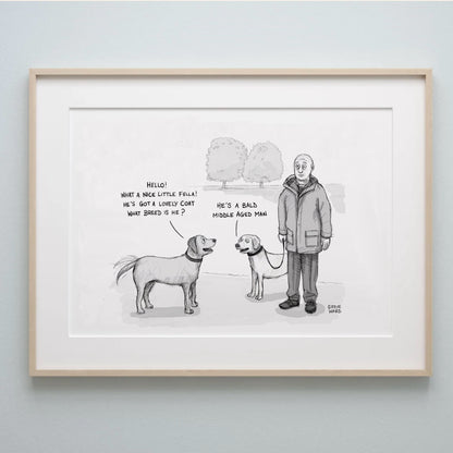 Man Walking Dog Talking